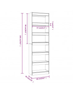 Libreria/Divisorio Grigio Cemento 60x30x198 cm