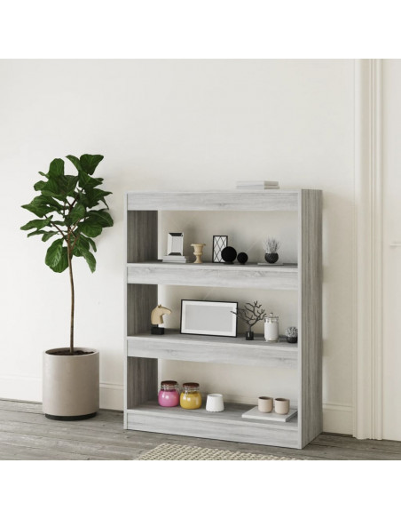 Libreria/Divisorio Grigio Sonoma 80x30x103 cm Legno Multistrato