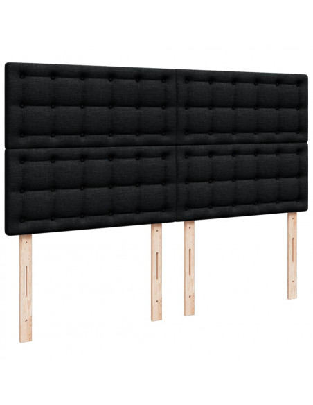 Giroletto a Molle con Materasso Nero 180x200 cm in Tessuto