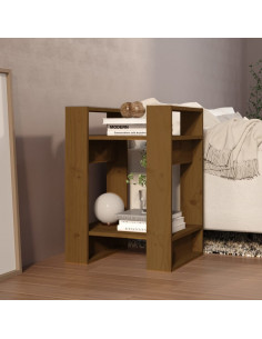 Libreria/Divisorio Miele 41x35x57 cm in Legno Massello di Pino