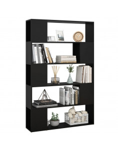 Libreria/Divisorio Nero 100x24x155 cm in Truciolato