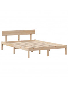 Letto senza Materasso 120x190 cm in Legno Massello di Pino 2
