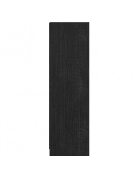 Libreria/Divisorio Nero 36x33x110 cm in Legno Massello di Pino
