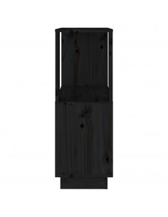 Libreria/Divisorio Nero 51x25x70 cm in Legno Massello di Pino