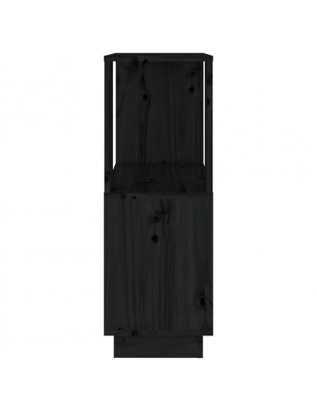 Libreria/Divisorio Nero 51x25x70 cm in Legno Massello di Pino