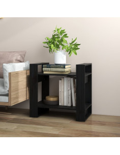 Libreria/Divisorio Nero 60x35x57 cm in Legno Massello di Pino