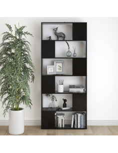 Libreria/Divisorio Nero 80x24x186 cm in Truciolato
