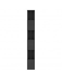 Libreria/Divisorio Nero 80x24x192 cm in Legno Multistrato