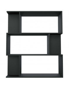 Libreria/Divisorio Nero 80x24x96 cm in Legno Multistrato