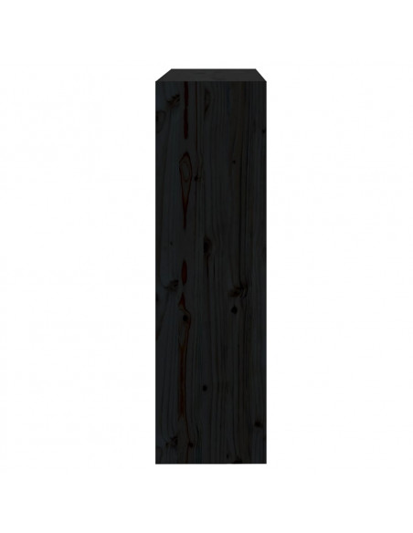 Libreria/Divisorio Nero 80x30x103,5cm in Legno Massello di Pino