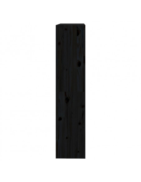 Libreria/Divisorio Nero 80x30x135,5cm in Legno Massello di Pino