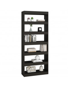 Libreria/Divisorio Nero 80x30x198 cm in Truciolato
