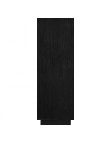 Libreria/Divisorio Nero 80x35x103 cm in Legno Massello di Pino