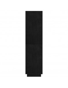 Libreria/Divisorio Nero 80x35x135 cm in Legno Massello di Pino