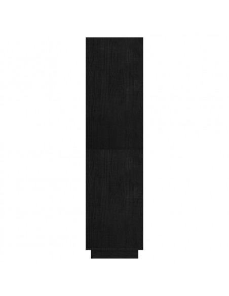 Libreria/Divisorio Nero 80x35x135 cm in Legno Massello di Pino