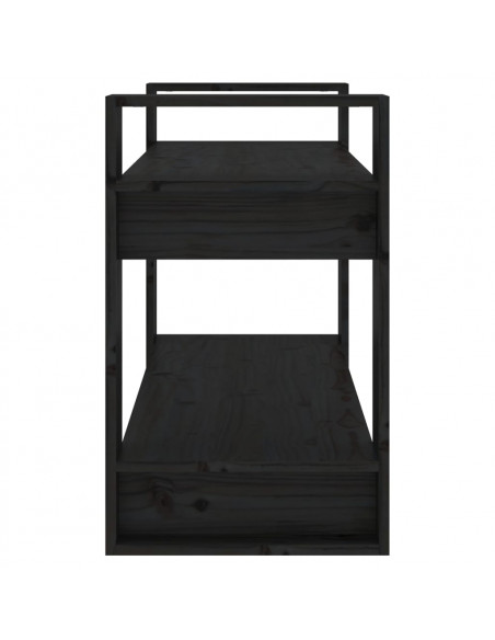 Libreria/Divisorio Nero 80x35x56,5 cm in Legno Massello di Pino