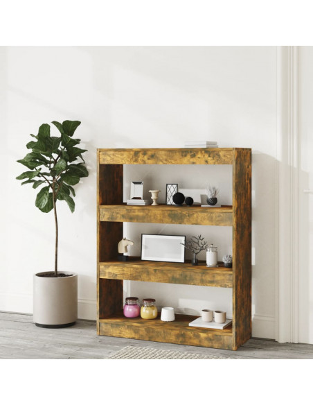 Libreria/Divisorio Rovere Fumo 80x30x103 cm Legno Multistrato