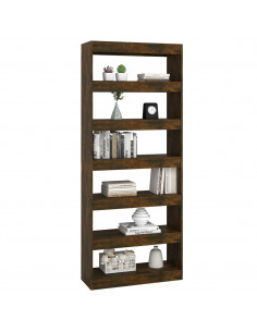 Libreria/Divisorio Rovere Fumo 80x30x198 cm in Truciolato