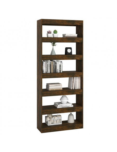 Libreria/Divisorio Rovere Fumo 80x30x198 cm in Truciolato