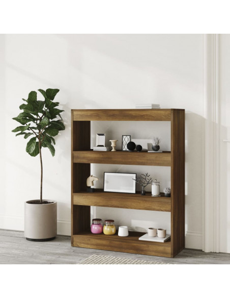 Libreria/Divisorio Rovere Marrone 80x30x103cm Legno Multistrato