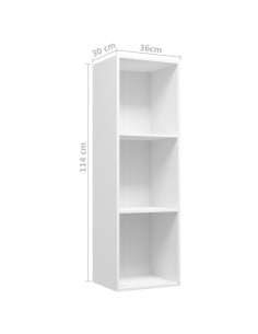 Libreria/Mobile TV Bianco 36x30x114 cm in Legno Multistrato