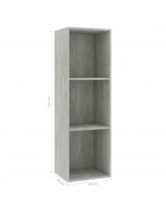 Libreria/Mobile TV Grigio Cemento 36x30x114cm Legno Multistrato