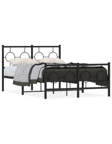Giroletto con Testiera e Pediera Metallo Nero 120x200 cm