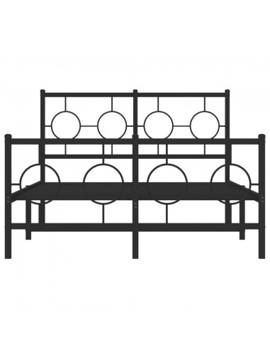 Giroletto con Testiera e Pediera Metallo Nero 120x200 cm