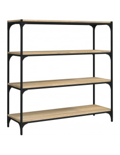 Libreria Rovere Sonoma 100x33x100cm Legno Multistrato e Acciaio 2