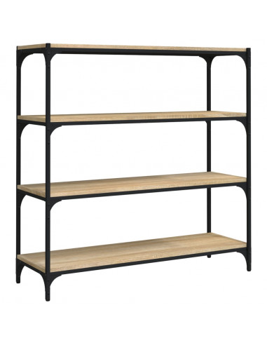 Libreria Rovere Sonoma 100x33x100cm Legno Multistrato e Acciaio