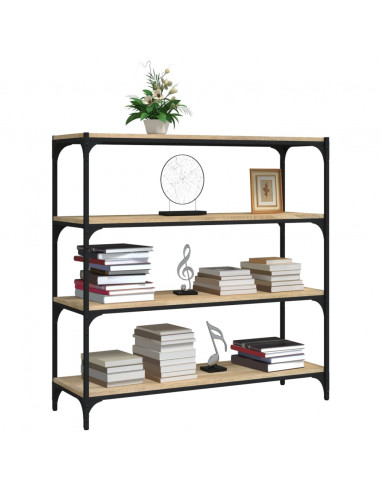 Libreria Rovere Sonoma 100x33x100cm Legno Multistrato e Acciaio