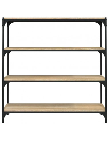 Libreria Rovere Sonoma 100x33x100cm Legno Multistrato e Acciaio