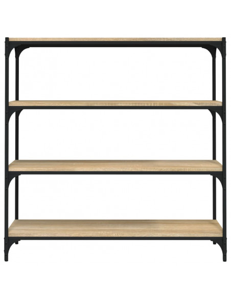 Libreria Rovere Sonoma 100x33x100cm Legno Multistrato e Acciaio
