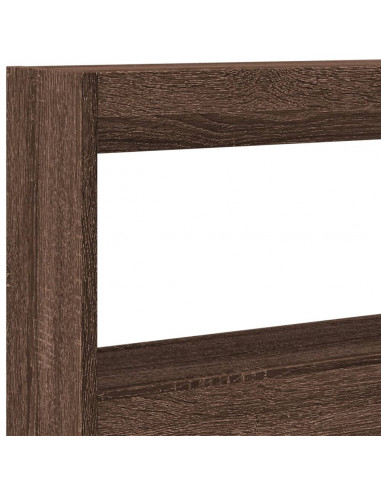 Testiera con Contenitore a LED Rovere Marrone 160x17x102 cm