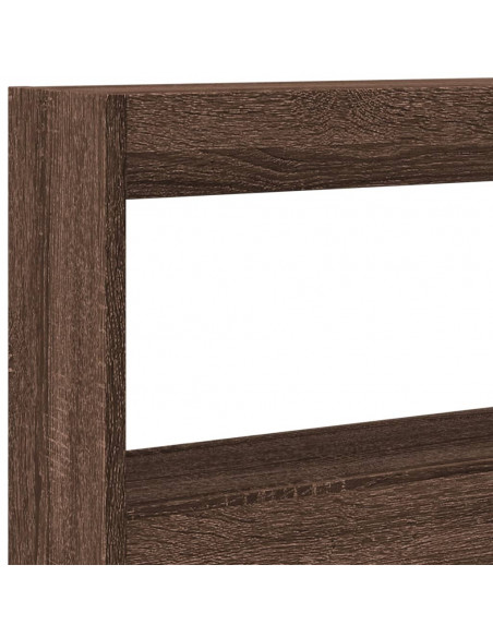 Testiera con Contenitore a LED Rovere Marrone 160x17x102 cm