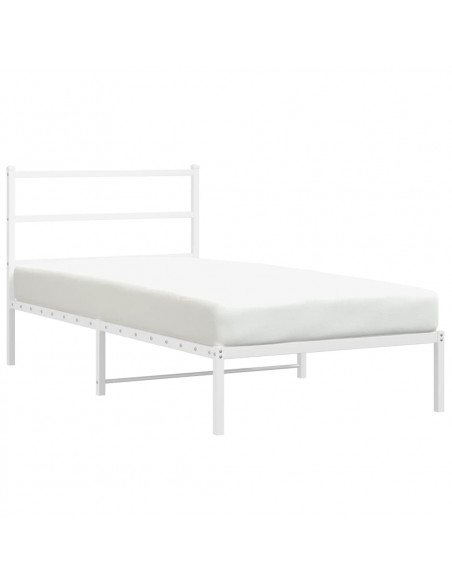 Giroletto con Testiera Metallo Bianco 107x203 cm