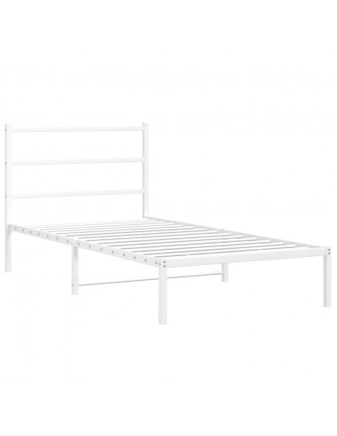 Giroletto con Testiera Metallo Bianco 107x203 cm