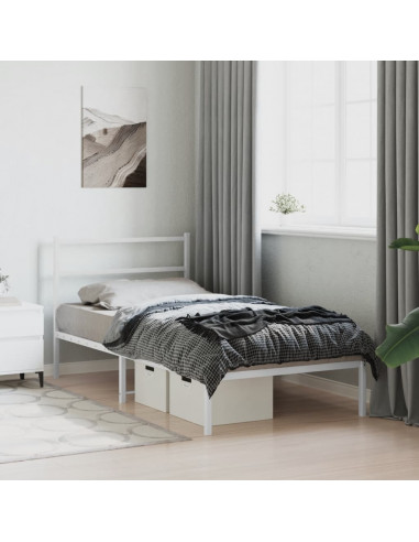 Giroletto con Testiera Metallo Bianco 107x203 cm