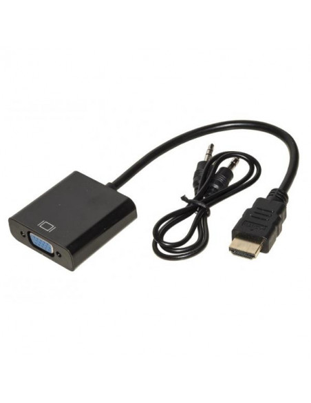 Link Accessori LKADAT10 cavo e adattatore video 0,15 m HDMI + 3.5mm VGA (D-Sub) + 3.5mm Nero