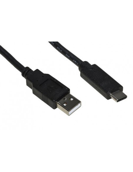 LINK CAVO USB 2.0 "A" MASCHIO TIPO C MT 1 COLORE NERO PVC NICHEL PLATING BLACK 28+24AWG BC CONDUCTOR