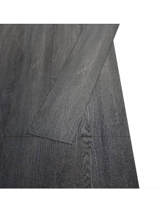 Listoni Autoadesivi in PVC 5,21 m² 2 mm Bianco e Nero