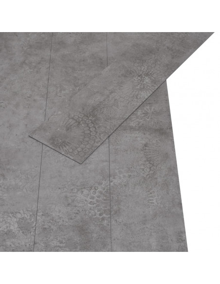 Listoni Autoadesivi in PVC 5,21 m² 2 mm Grigio Cemento