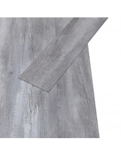 Listoni Autoadesivi in PVC 5,21 m² 2 mm Legno Grigio Opaco