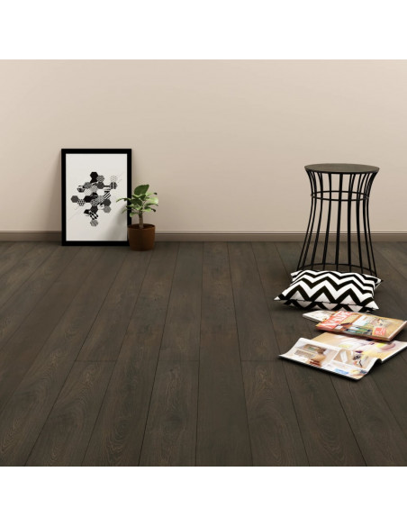 Listoni Pavimenti Autoadesivi 4,46 m² 3 mm in PVC Marrone Scuro