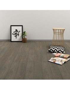 Listoni Pavimenti Autoadesivi 4,46 m² 3 mm PVC Grigio e Marrone