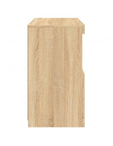 Credenza con Luci LED Rovere Sonoma 60x37x67 cm