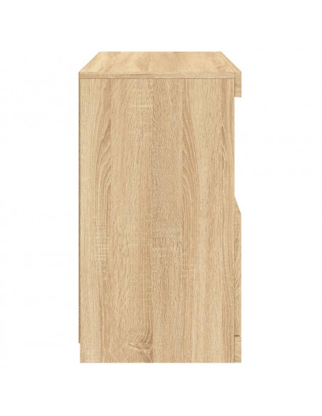 Credenza con Luci LED Rovere Sonoma 60x37x67 cm