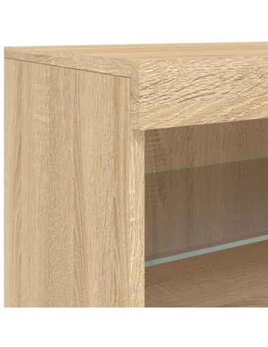 Credenza con Luci LED Rovere Sonoma 60x37x67 cm