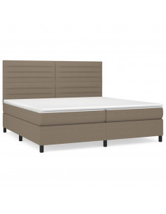 Giroletto a Molle con Materasso Tortora 200x200 cm in Tessuto 2