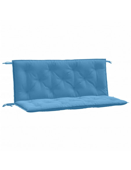 Cuscini Panca Giardino 2pz Blu Mélange 120x50x7 cm in Tessuto